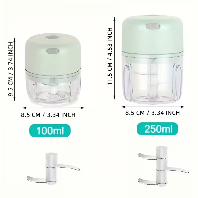 Mini Electric Garlic Chopper | USB Rechargeable | Garlic Ginger Vegetable Mincer