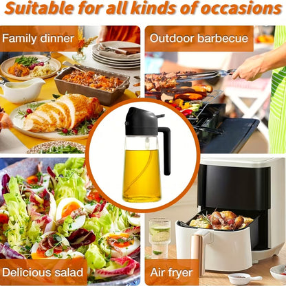 2-in-1 Oil Spray Bottle 470ml | Sprayer & Pourer