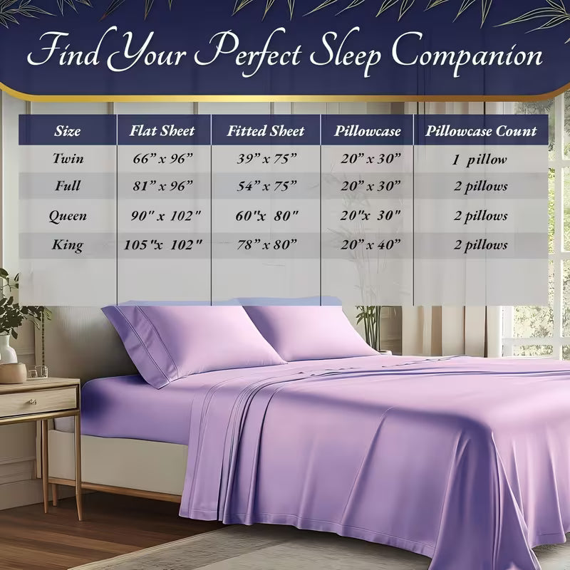 4-Piece Bamboo Cooling Bed Sheet Set