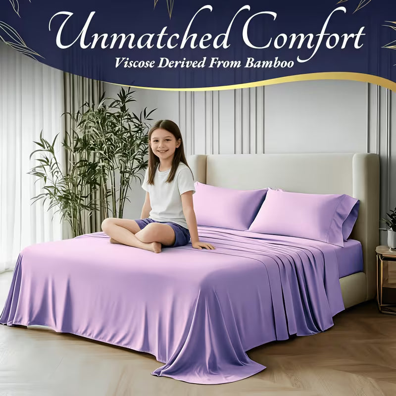 4-Piece Bamboo Cooling Bed Sheet Set