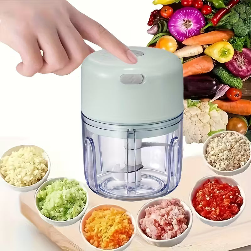 Mini Electric Garlic Chopper | USB Rechargeable | Garlic Ginger Vegetable Mincer